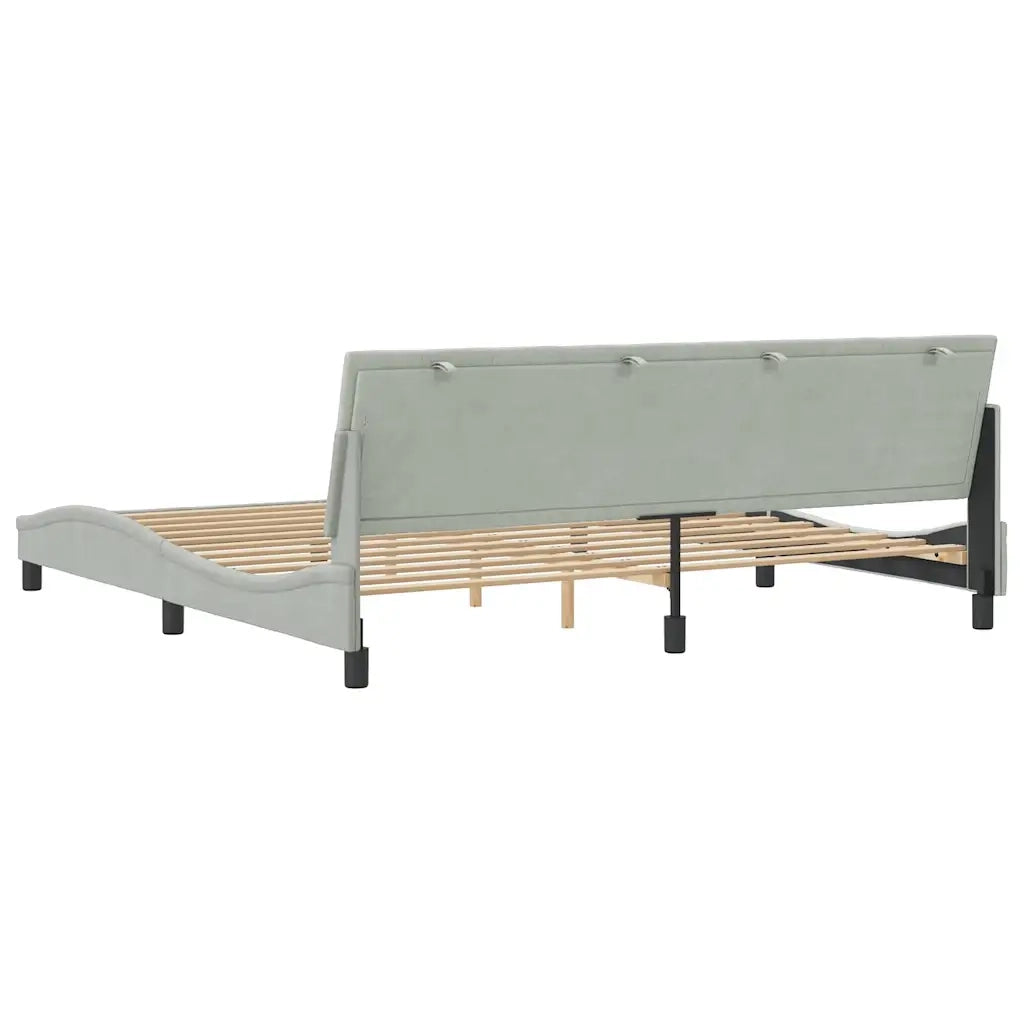Giroletto senza Materasso-Struttura Letto Hanko Grigio Chiaro 200x200 cm Velluto
