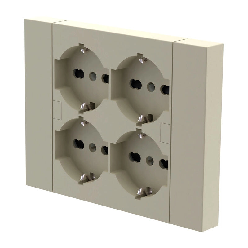 MULTIPRESA INCASSO QUADRA 4 PRESE BIP.SCH SABBIA- 1,0 pz