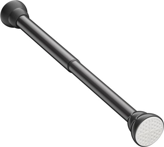 Douchegordijn adattabile maniglia di montaggio facile - nero lucido - inox - duraturo - 107-195 cm