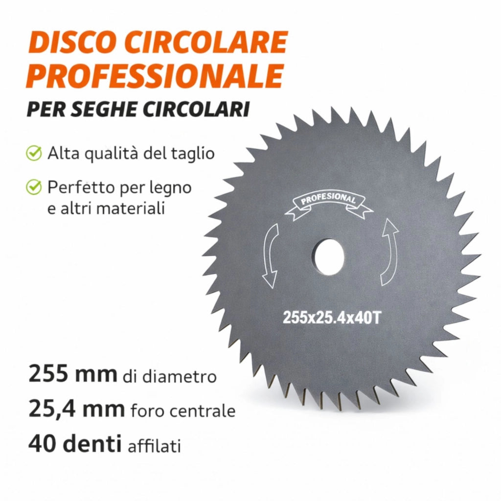 Ricambio Disco Per Decespugliatore 40 Denti Lama 255 mm Foro 25,4 mm | 07856