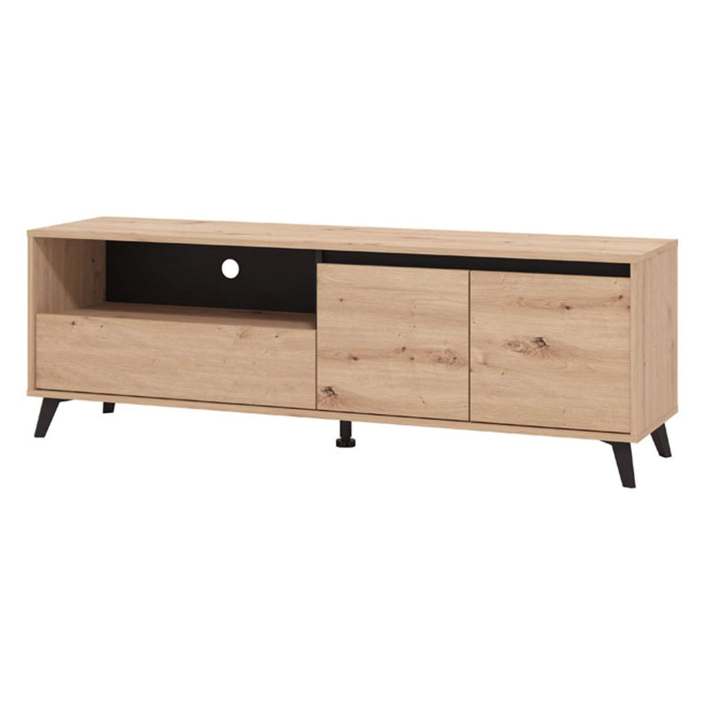 Scala, Mobile Porta tv un Cassetto, 157x40x52.5h cm Marrone Rovere Nodi