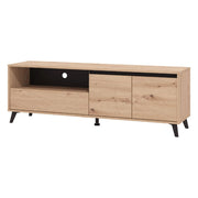 Scala, Mobile Porta tv un Cassetto, 157x40x52.5h cm Marrone Rovere Nodi