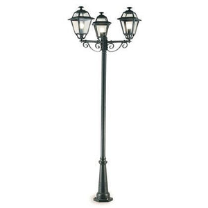 Lampada Palo Alto Tre Luci per Giardino Colore Grigio per Esterno Linea Elegance Livos