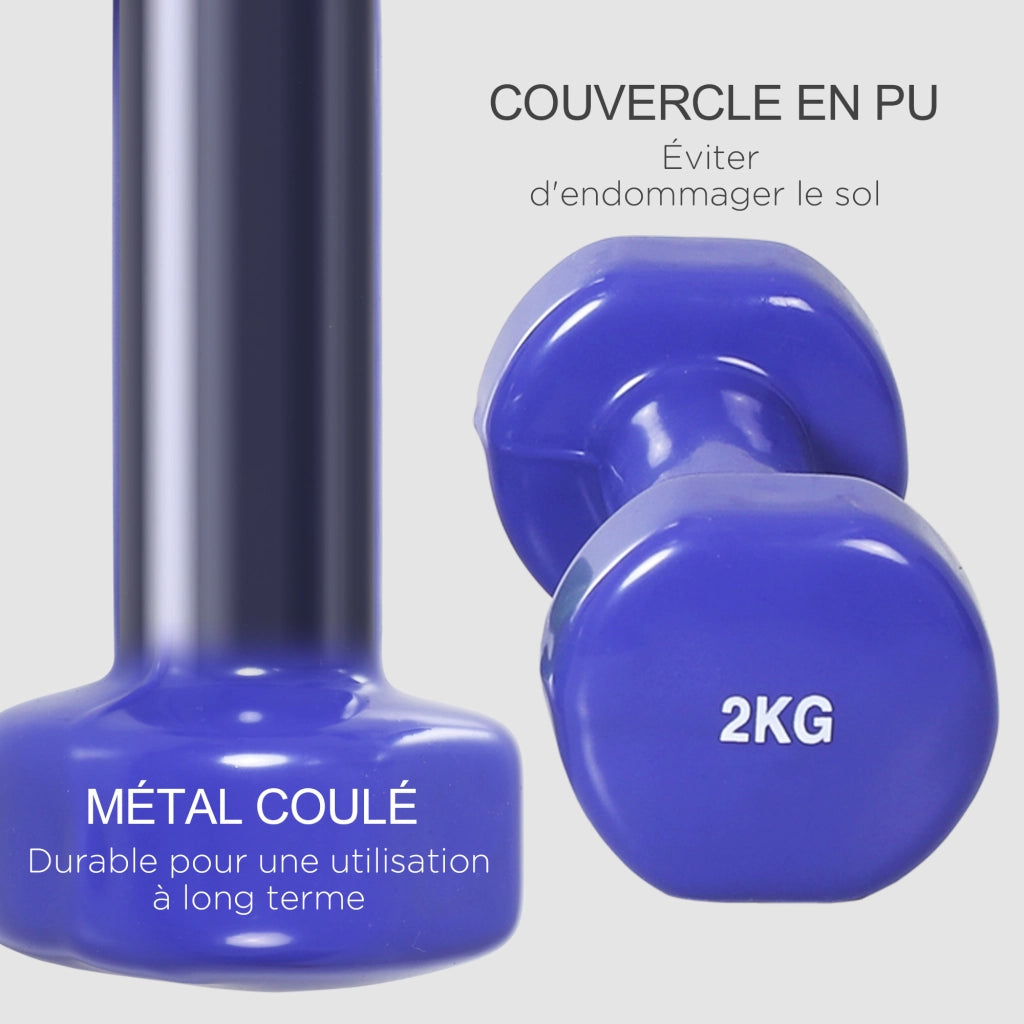 Set Manubri 10 Kg ¨C Xylo ¨C 0,5/1/1,5/2 Kg con Valigetta Metallo PU Multicolore