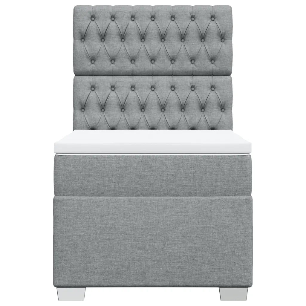 Giroletto a Molle con Materasso Grigio Chiaro100x200 cm Tessuto 3290406