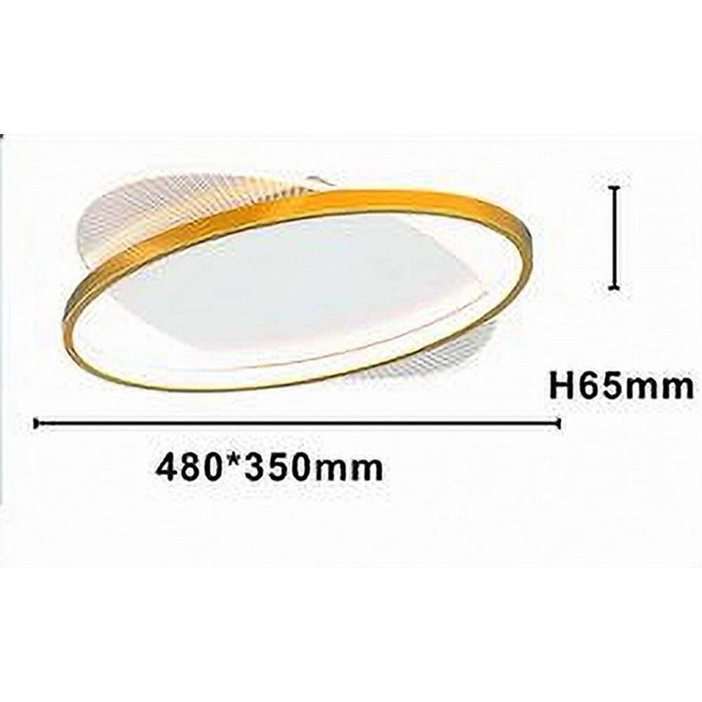 Trade Shop - Plafoniera Led 28 Watt Rotonda Oro Moderno Lampadario Soffitto Luce Fredda 71026 -