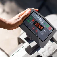 28442EX - Pure Spa Greywood Deluxe 216X71Cm 6 Posti Con Pompa, Riscaldatore, Sistema Purificazione Acqua, 2 Poggia Testa, Luce Led Multi Color