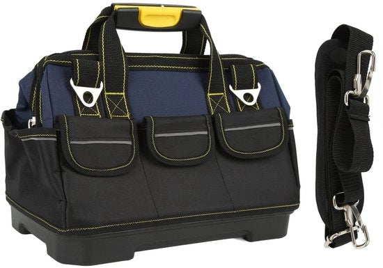 Borsa di attrezzi grande - 5 contenitori esterni - impermeabile - maniglia confortevole - chiusura robusta - borsa di attrezzi