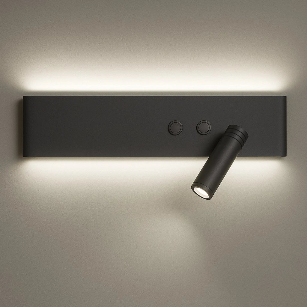 Applique lettura moderna nera destra LED 10+3W 4000K