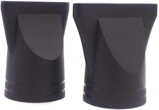 Set di accessori per parrucchiere in plastica per diffusore - Set di 2 pezzi - Strumento per styling capelli - Adatto per diametro esterno 4,5-4,5cm - Nero