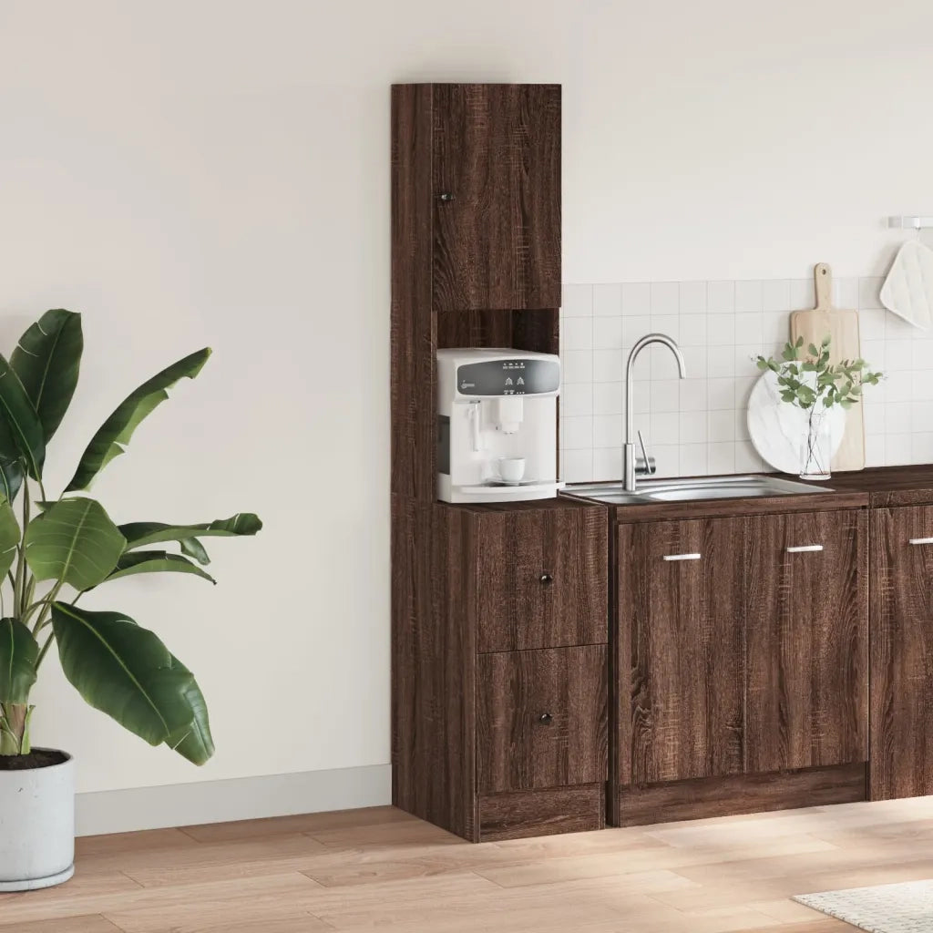 Mobile da cucina-Armadio da cucina Rovere Marrone 35x50x180 cm Legno Multistrato