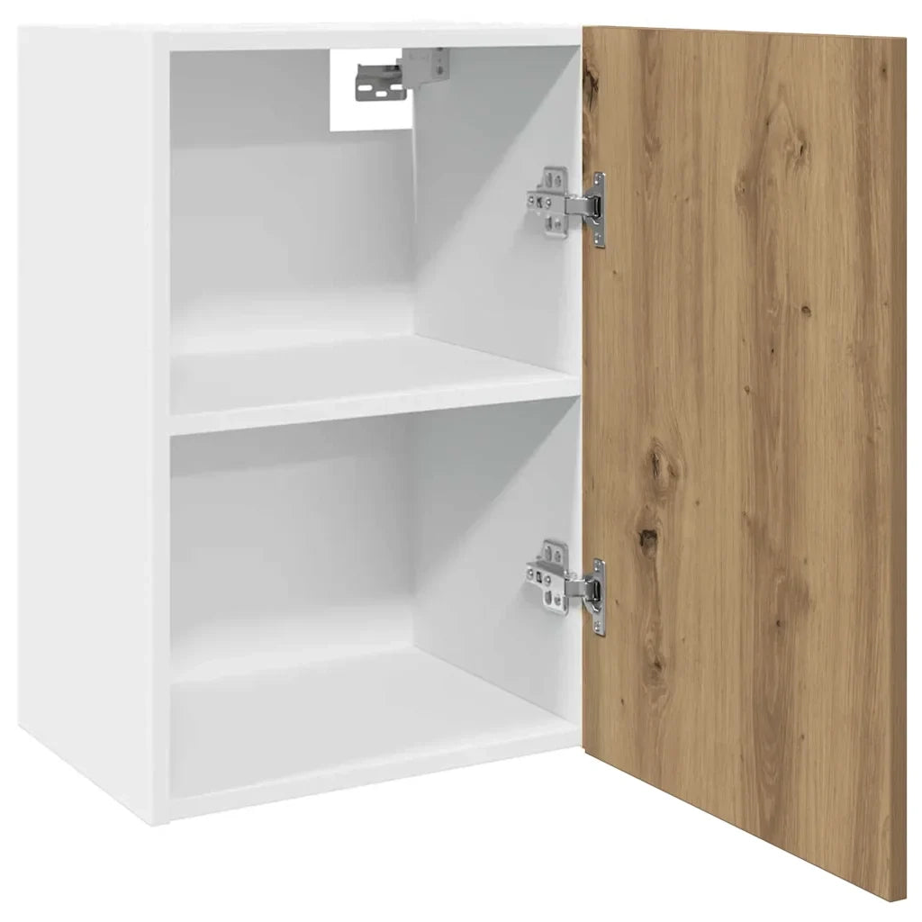 Mobiletto a parete dal design moderno 40 x 31 x 60 cm con ampio spazio contenitivo in legno di rovere composito 02_0050752
