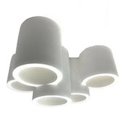 Trade Shop - Lampadario In Gesso 5 Cilindri Verniciabile Soffitto Lampada Faretti Gu10 Gs-c07 -
