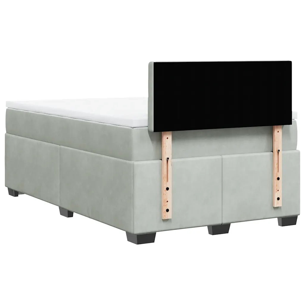 Giroletto a Molle con Materasso Grigio Chiaro 120x200cm Velluto 3286294