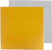 Piastre per torta 25x25 cm - Base decorativa quadrata per dolci in cartone - Disegno argento oro - Accessori decorativi per torte