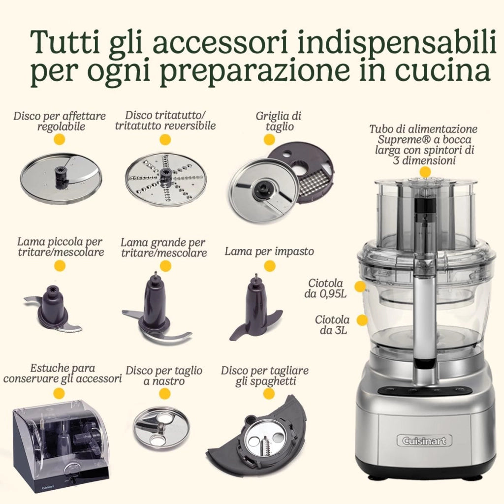 Cuisinart Easy Prep Pro Robot da Cucina con 7 funzioni di preparazione dei pasti | Multifunzione | Lama per tritare e dischi per tagliare a dadini | Parti lavabili in lavastoviglie