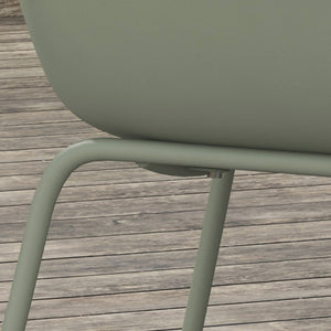 Set 4 Sedie da Giardino Impilabili con Piedini Antiscivolo 59x55x84 cm in PP e Acciaio Verde