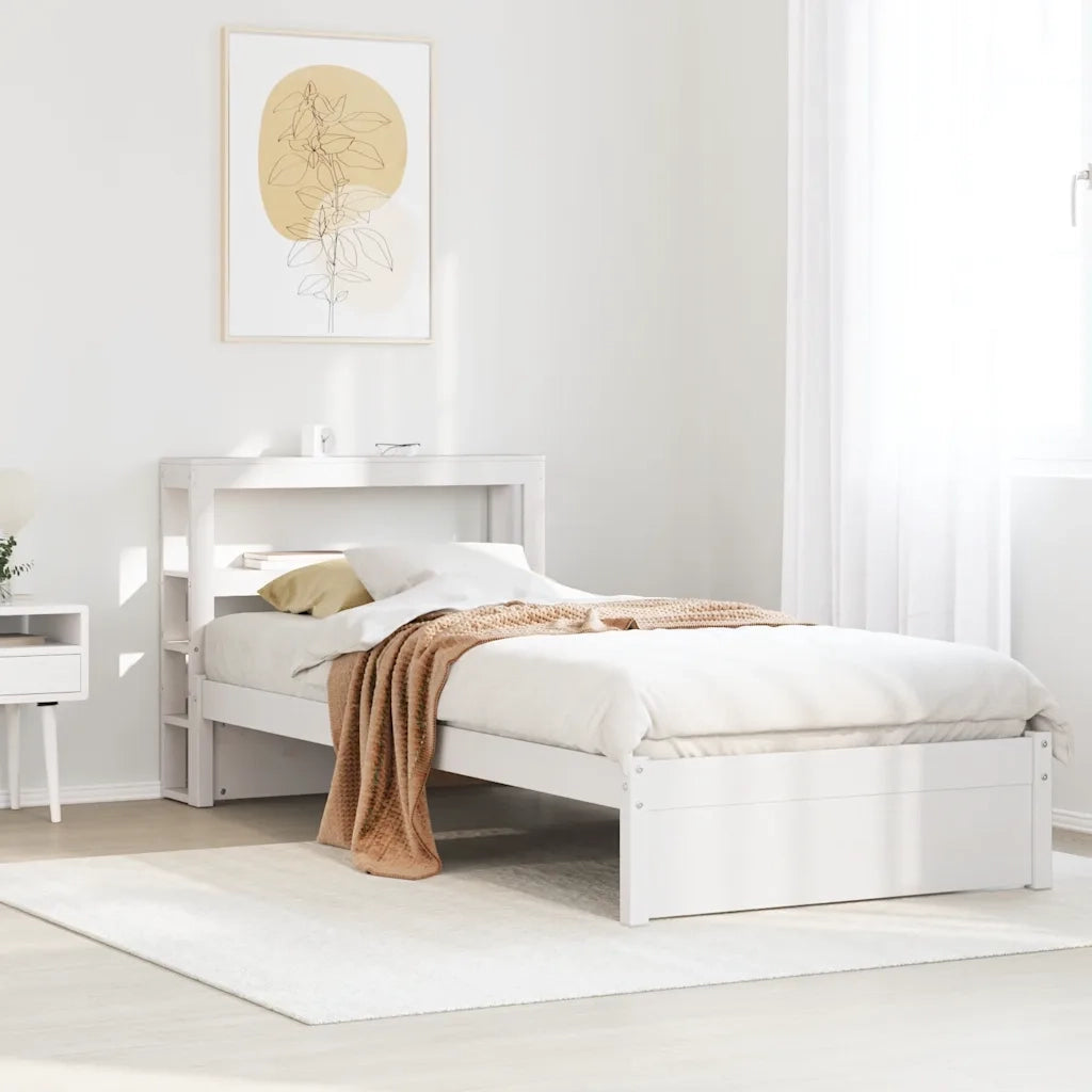 Giroletto con Testiera senza Materasso Bianco 90x190 cm