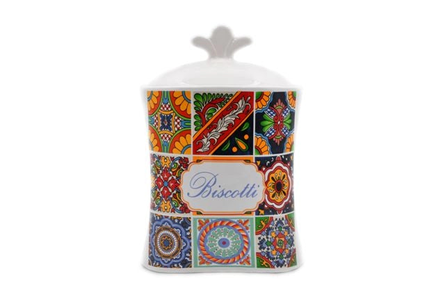 Barattolo Contenitore Biscottiera in Ceramica da Cucina Decoro Sicily