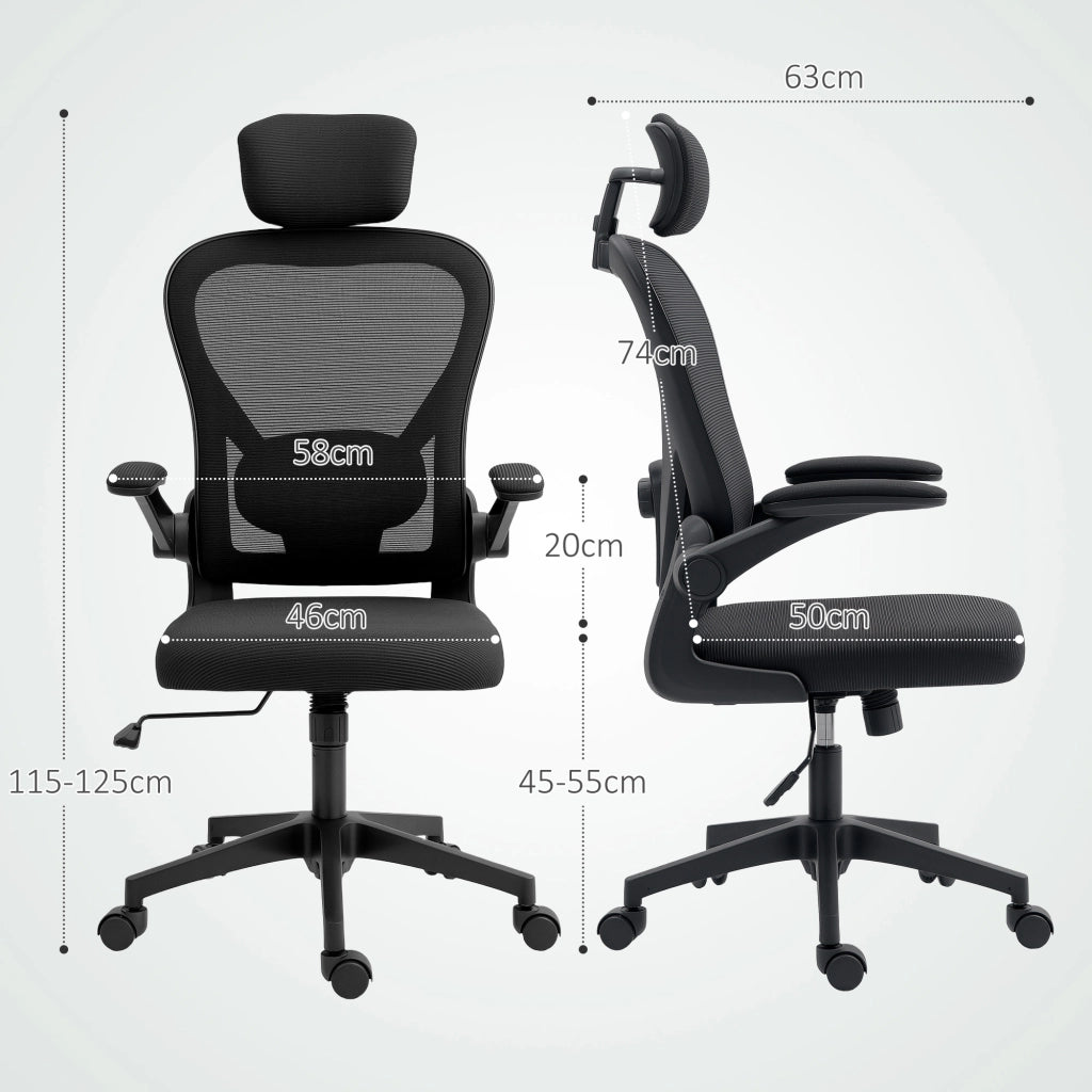 Sedia da ufficio in rete ¨C zephmum ¨C regolabile in altezza, nero