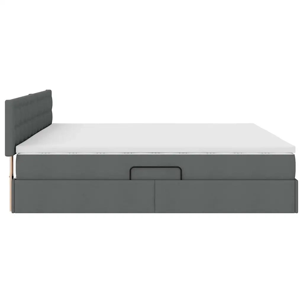 Letto con contenitore e materasso Grigio scuro 200 x 200 cm 3370657