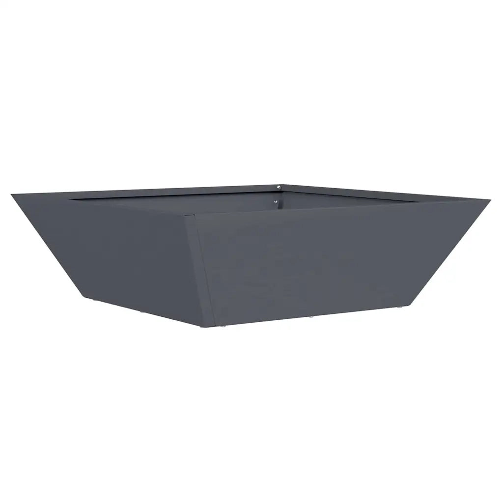 Set di 5 fioriere trapezoidali moderne per giardino o patio 50 x 50 x 15 cm metallo antracite 02_0052387