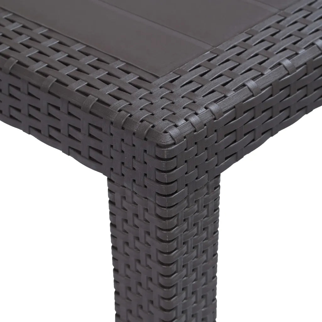 Tavolo da Giardino Marrone 150x90x72 cm Plastica Stile Rattan 45606
