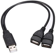 Adattatore USB Y con 2 uscite dual USB femmina e ingresso USB A maschio - cavo - cordone - trasferimento dati veloce.