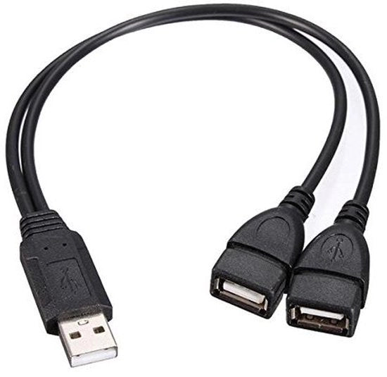 Adattatore USB Y con 2 uscite dual USB femmina e ingresso USB A maschio - cavo - cordone - trasferimento dati veloce.