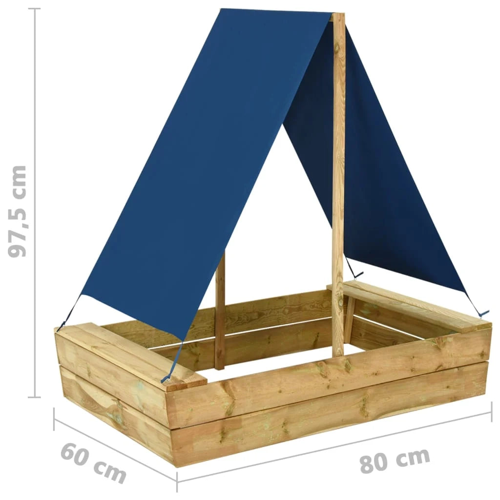 Sabbiera con tetto 80 x 60 x 97,5 cm legno di pino impregnato 02_0005057
