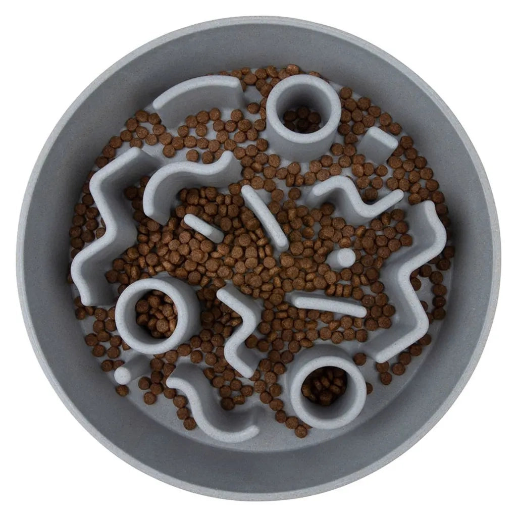 DISTRICT70 Ciotola Anti-Ingozzamento per Cani Bambù 28 cm Blu Ghiaccio 444041