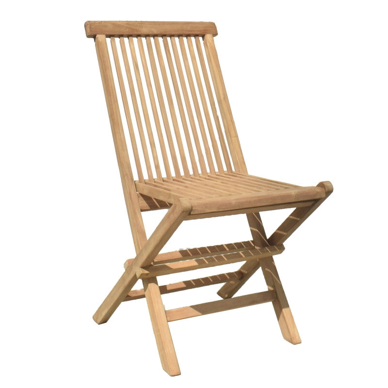 Set di 2 sedie pieghevoli in legno di teak