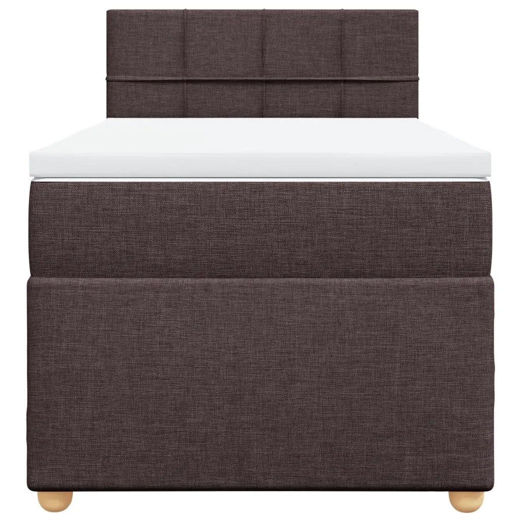 Giroletto a Molle con Materasso Marrone Scuro 80x200 cm Tessuto 3286510