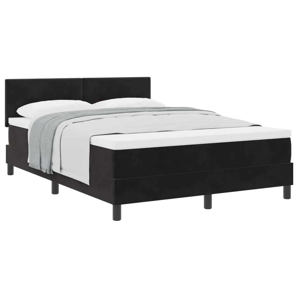 Letto a molle con materasso Nero 140 x 200 cm Velluto 3339178