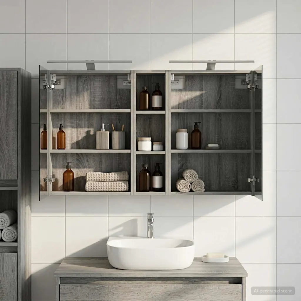 Set di Armadi da Bagno con lo scaffale 3 pcs 120 x 14,5 x 70 cm 3403757