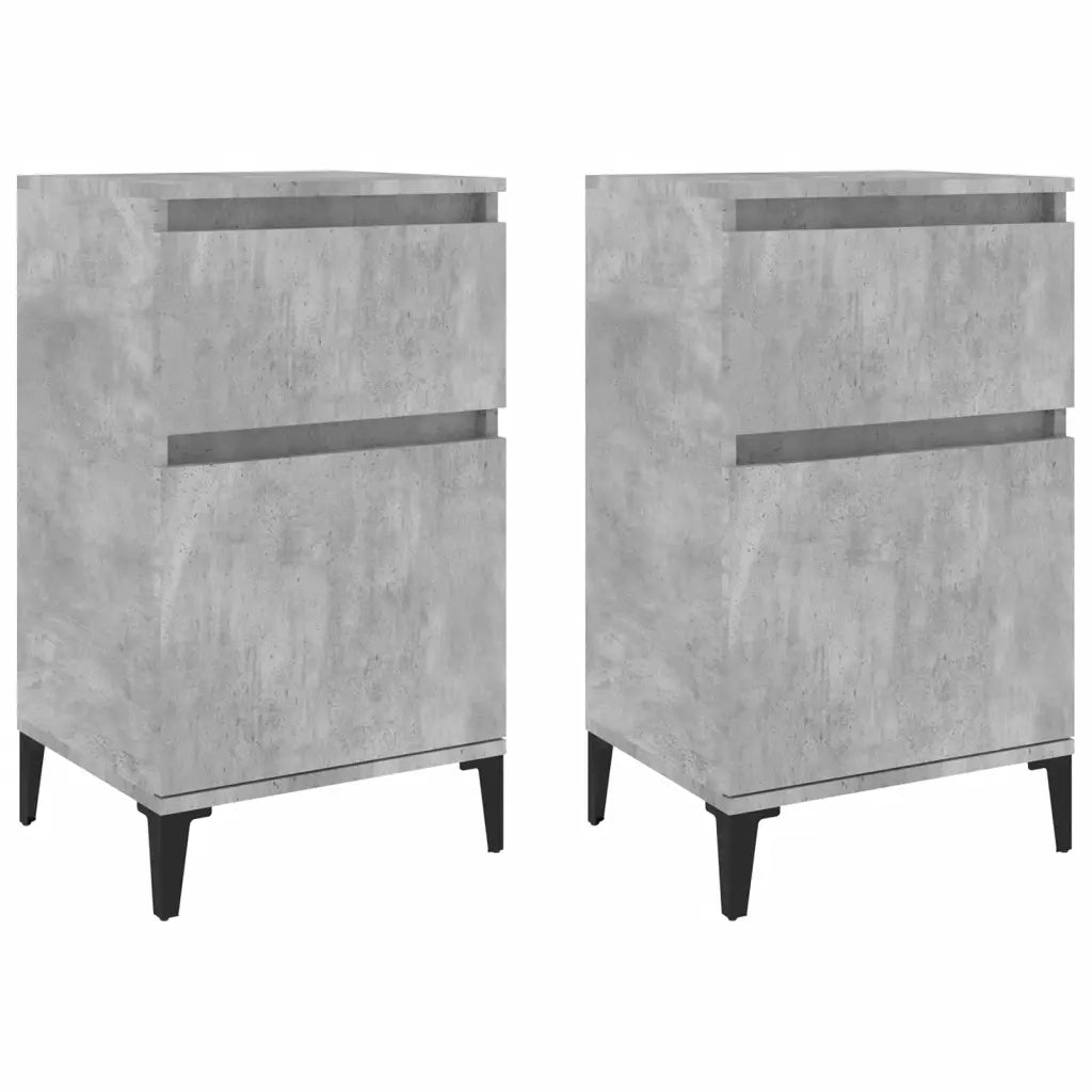 Comodini 2 pz Grigio Cemento 40x35x70 cm 819717
