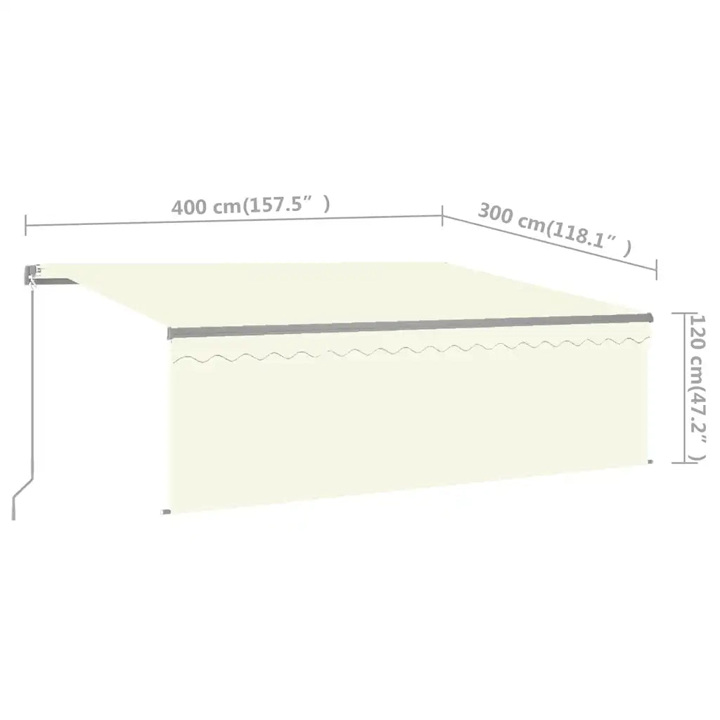 Tenda da Sole Retrattile Manuale con Parasole 4x3 m Crema 3069417