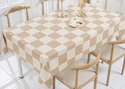 Tovaglia Antimacchia PVC Proteggi Tavolo Maniva Glitter Quadri - 140x220 - D9 Tortora