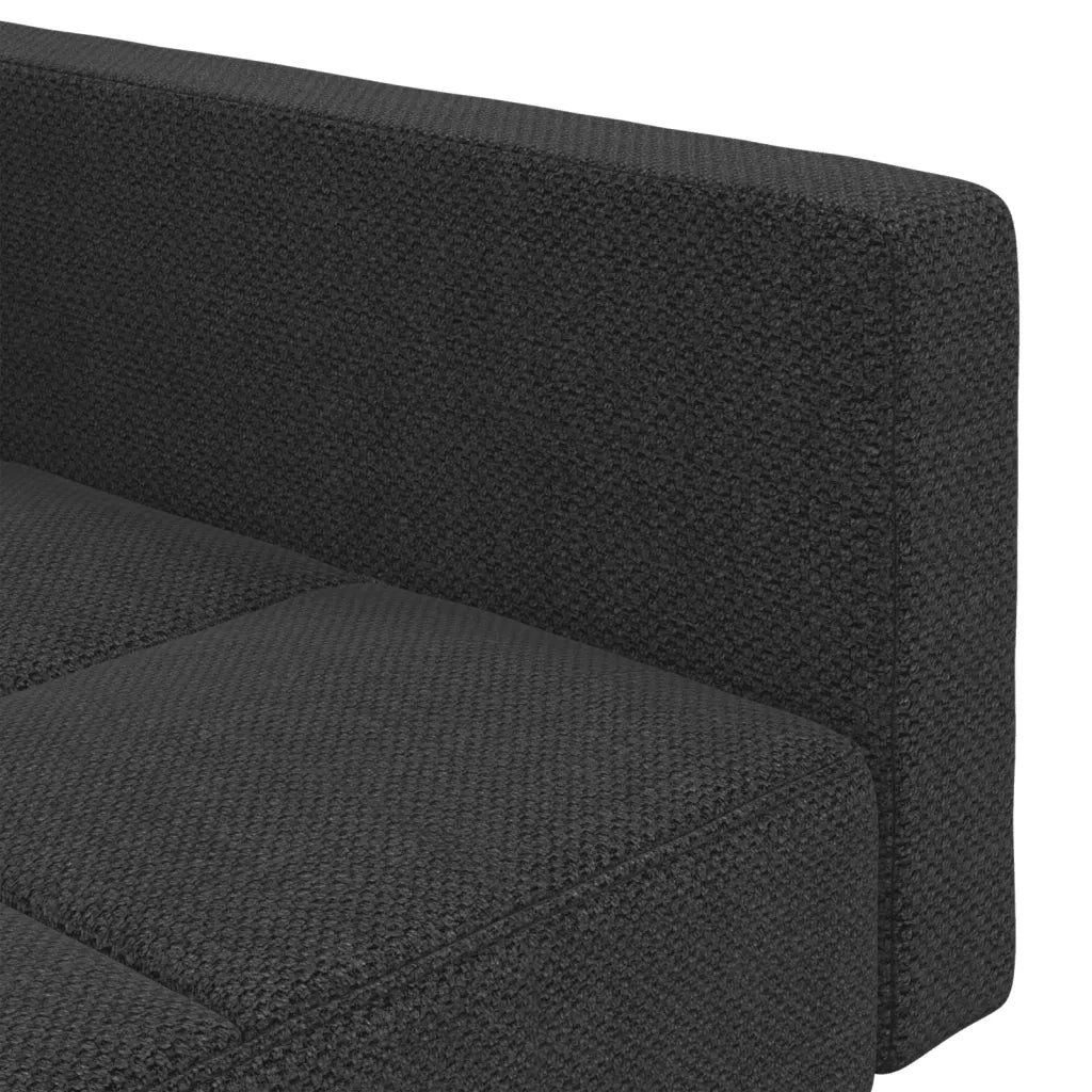 Divano Letto a 2 Posti con 2 Cuscini Grigio Scuro in Tessuto 375800