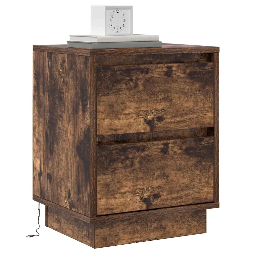 Armadio da Notte con cassetto Rovere fumé 39 x 34,5 x 50 cm 869618