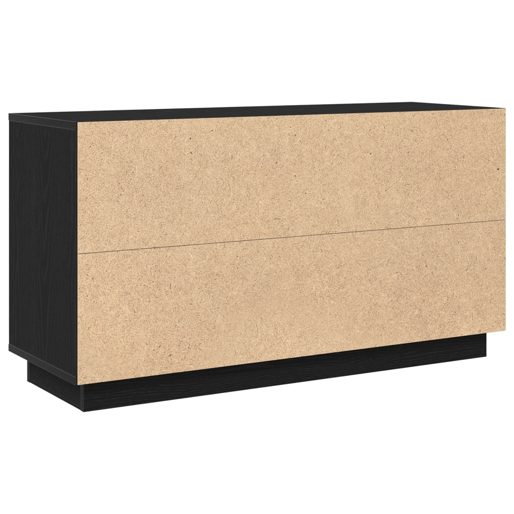Sideboard Nero Rovere 102x35x55 cm Legno ingegnerizzato
