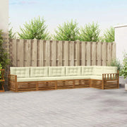 Set di divani da esterno con cuscino 6 pcs Naturale e Crema 3373530