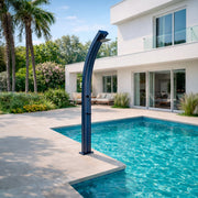 Starmatrix Doccia solare curva per piscina alluminio Grigio RAL9023 serbatoio 30 L soffione quadrato miscelatore rubinetto lavapiedi altezza 2254 cm SS0965-GREY