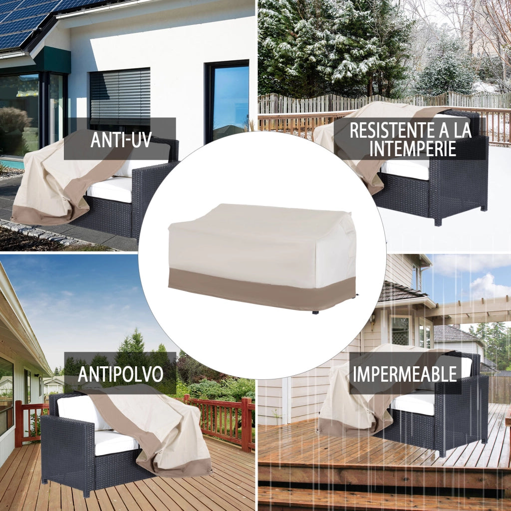Copertura Protettiva per Banco da Giardino ¨C Zephmum ¨C Grigio 152x87x59/79cm