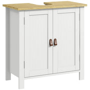 Mobile sottolavabo bagno con 2 ante e ripiano regolabile, 60x30x60 cm, bianco