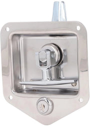 Sistema di chiusura per cassettoni di attrezzi in acciaio inossidabile - Maniglia a T - Blocco - Sistema di chiusura incastrabile - 2 Chiavi - Foro di montaggio 90 x 70 mm