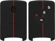 Custodia per chiavi compatibile con la chiave a 4 pulsanti della Renault - Keyless Go - Custodia - Contenitore - Tasca per chiavi nera rossa - contenuto necessario.