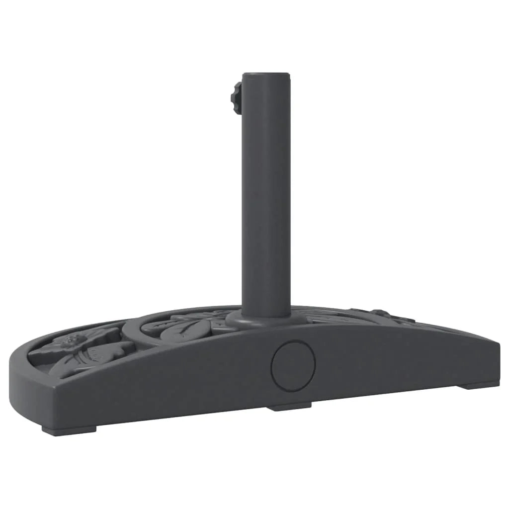 Base per ombrellone semicircolare 49 x 31 x 31 cm soluzione stabile per terrazza motivo floreale nero PE 02_0056641