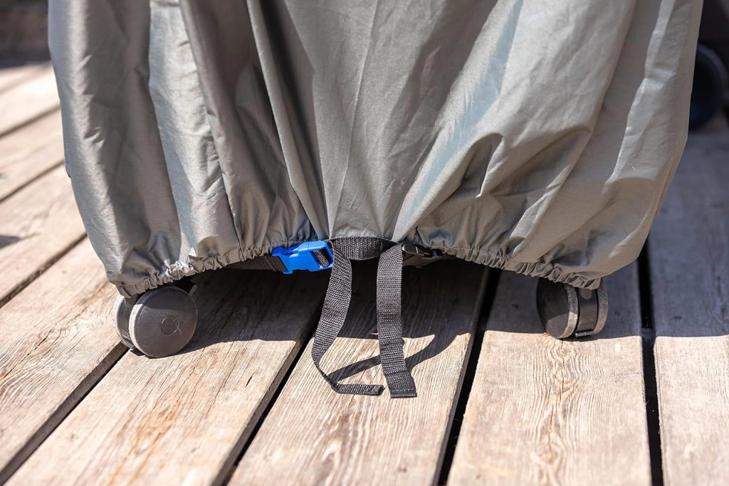 Campingaz premium l copertura bbq, in poliestere con rivestimento in pu, resiste ad acqua, intemperie, fissaggio stabile; per bbq a gas campingaz 3 series & select 4; protegge da pioggia e umidità
