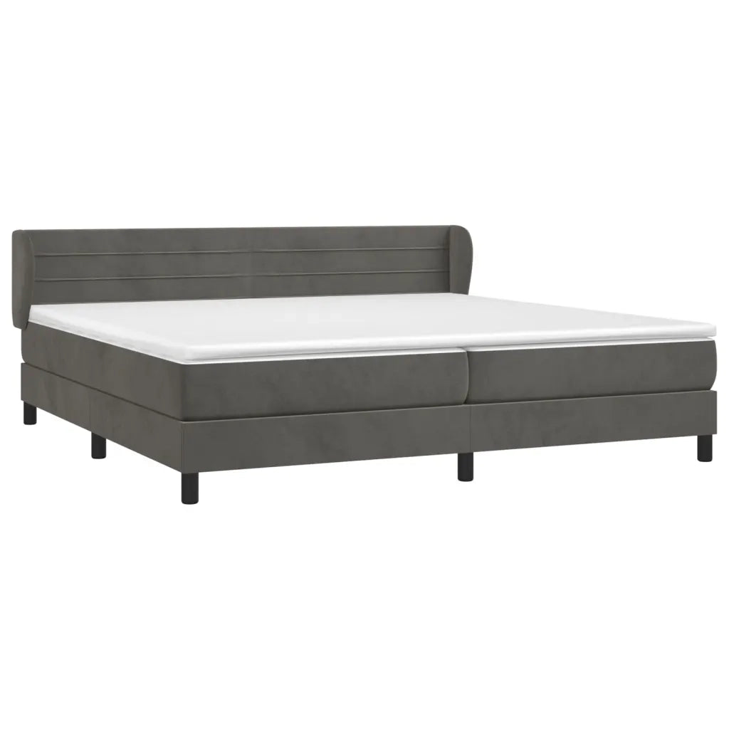 Giroletto a Molle con Materasso Grigio Scuro 200x200 cm Velluto 3127572